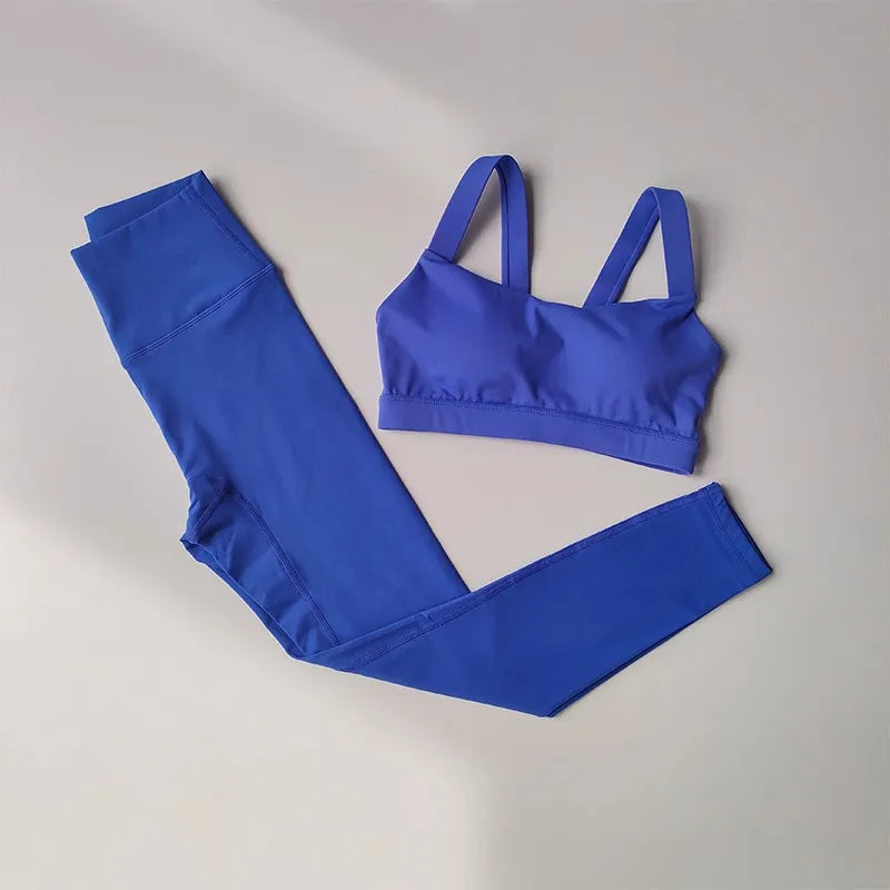 Women's Sports Bra and High Waist Leggings Set