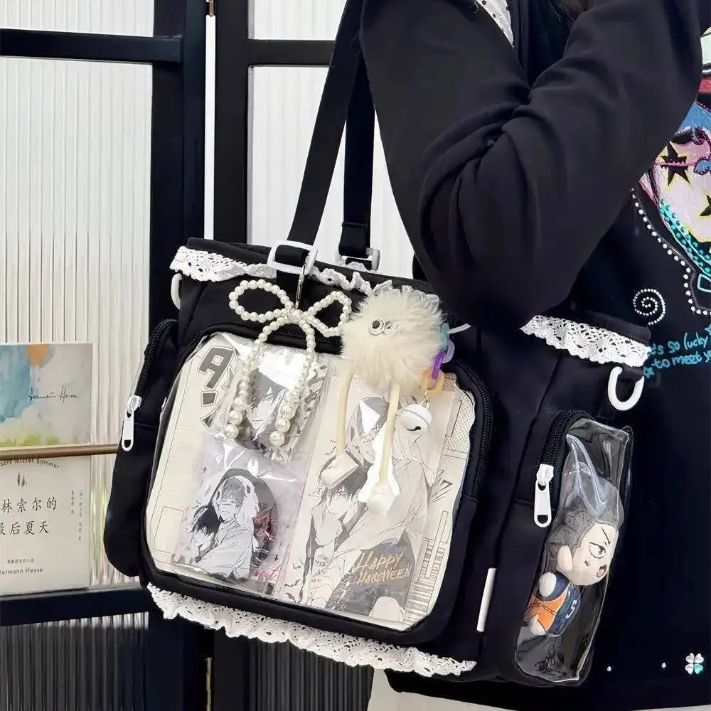 Decorative Display Tote Bag with Transparent Front Pocket