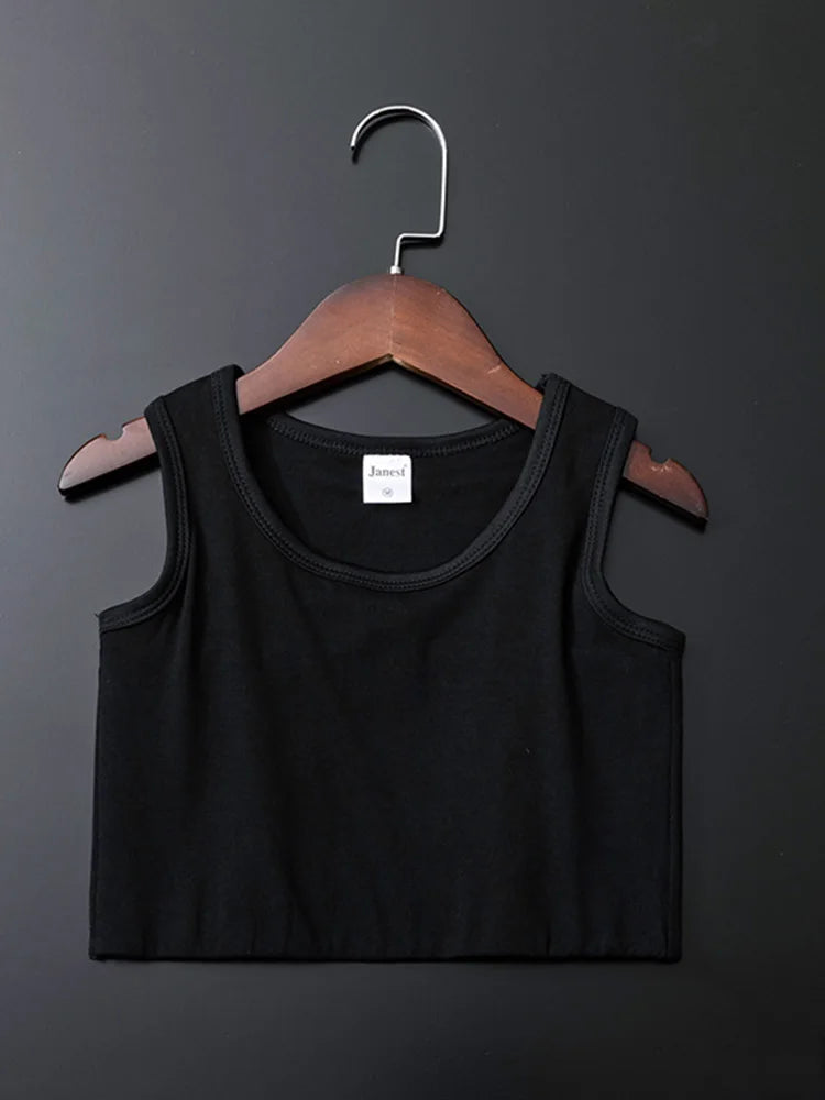 Pullover Chest Binder Shapewear with Sleeveless Design and a Cropped Underlayer Shape