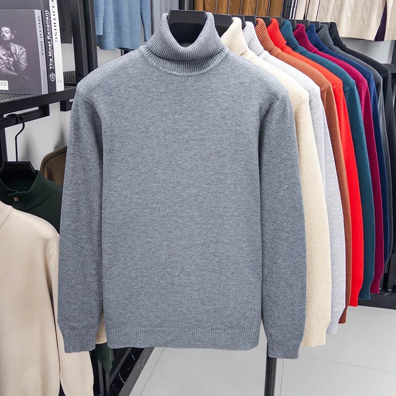 Men's Turtleneck Long Sleeve Knit Sweater
