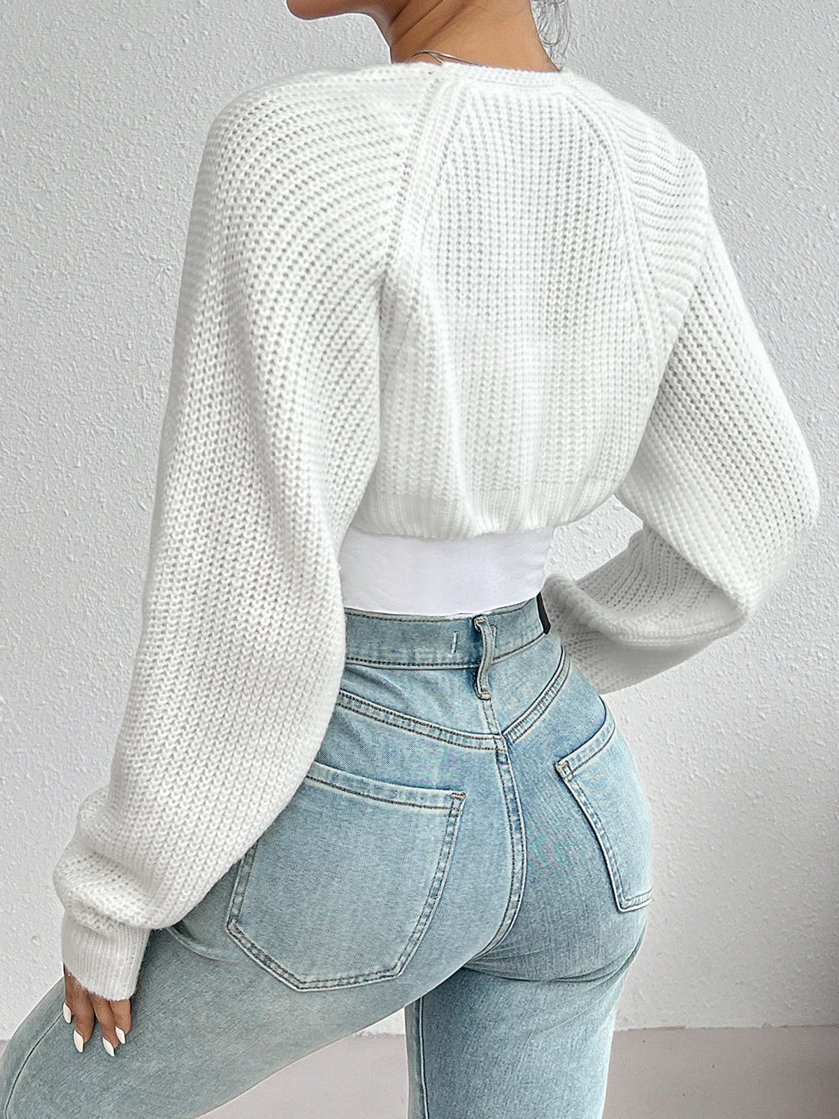 Women's Cropped Open Front Shrug Cardigan Casual Knit Layer