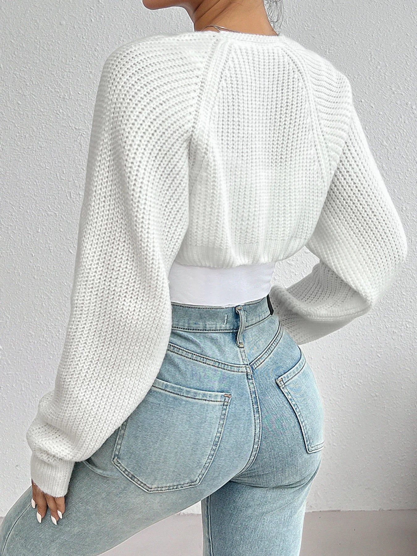 Women's Cropped Open Front Shrug Cardigan Casual Knit Layer