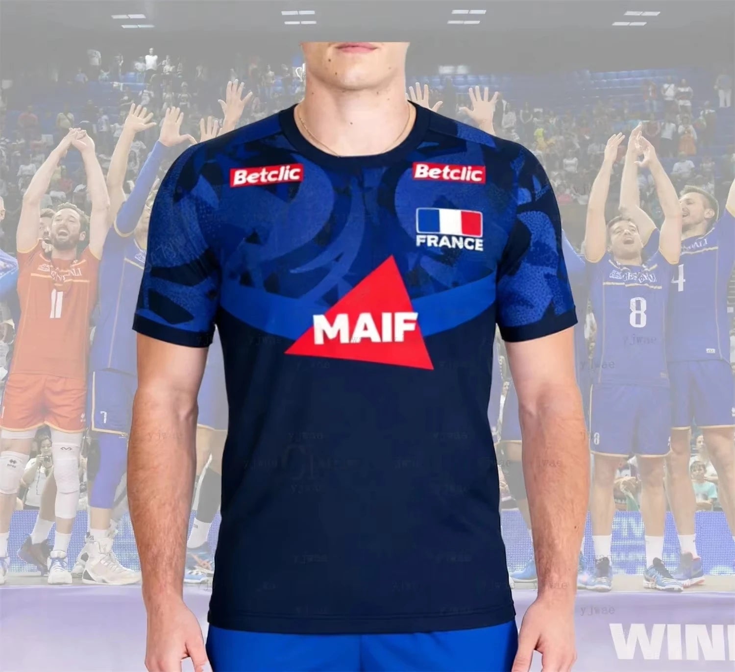 France Graphic Volleyball Short Sleeve Jersey For Sports Outfits