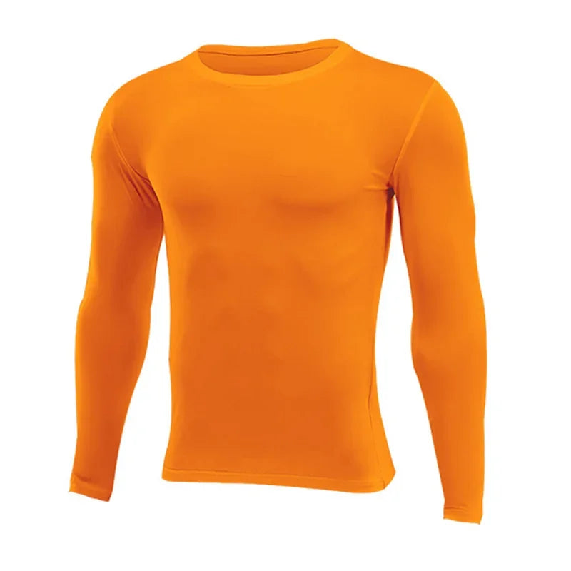 Fitted Crew Neck Long Sleeve Compression T Shirt
