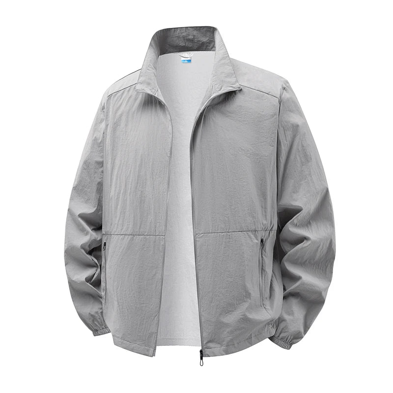 Collared Long Sleeve Full Zip Outdoor Hiking Jacket with Pockets