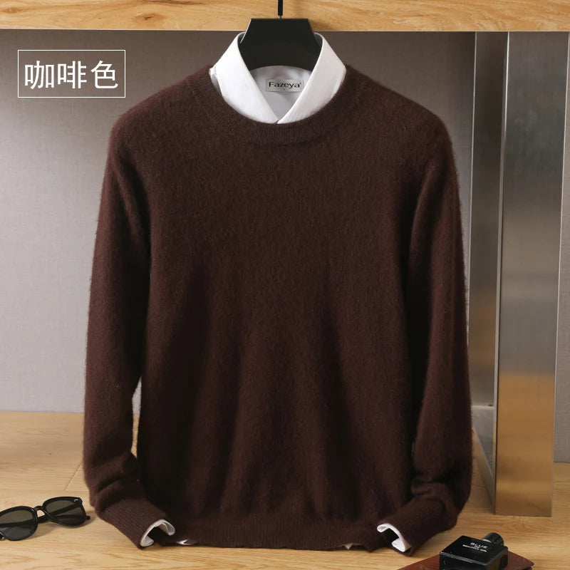 Men's Plain Crew Neck Long Sleeve Knit Sweater