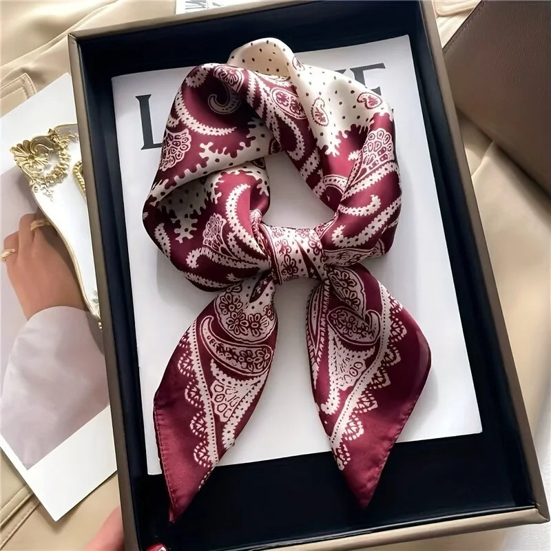 Patterned Square Scarf with Paisley and Houndstooth Style Options