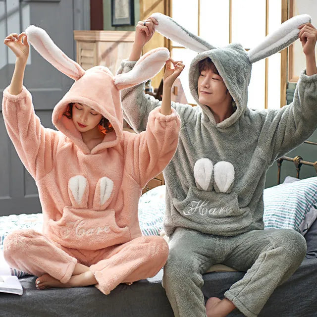 Printed Two Piece Pajama Set with Male and Female Options