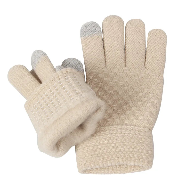 Kids' Knitted Beanie Hat Scarf and Gloves Set for Winter Outfits