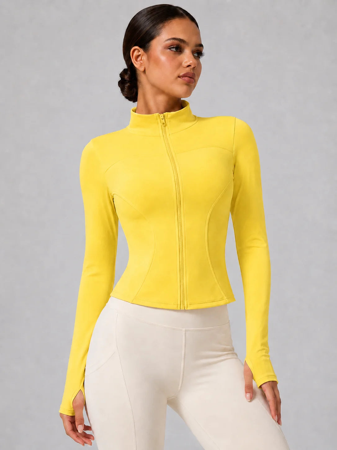 Women's Full-Zip Yoga Jacket with Thumbholes