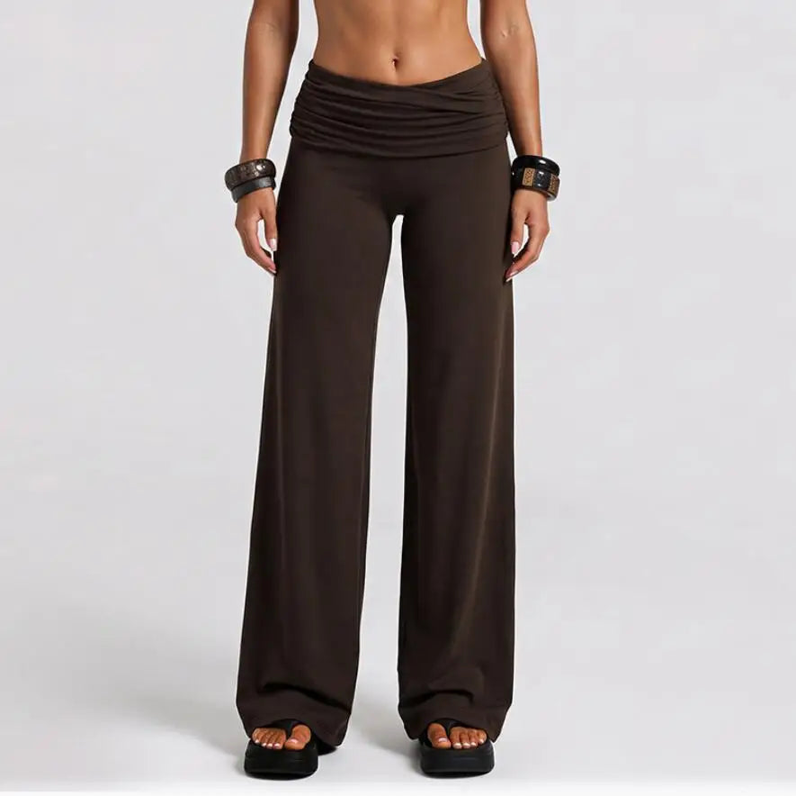 Women's Nylon Blend Flared Workout Pants with Coordinating Top Style Options