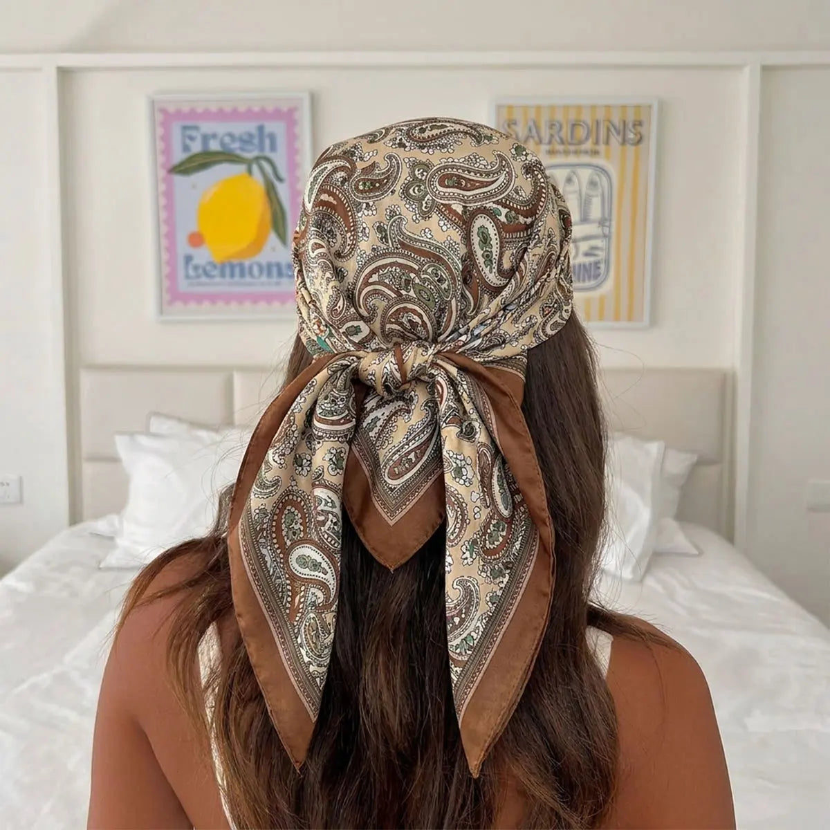 Printed Square Scarf with Floral and Graphic Pattern Options
