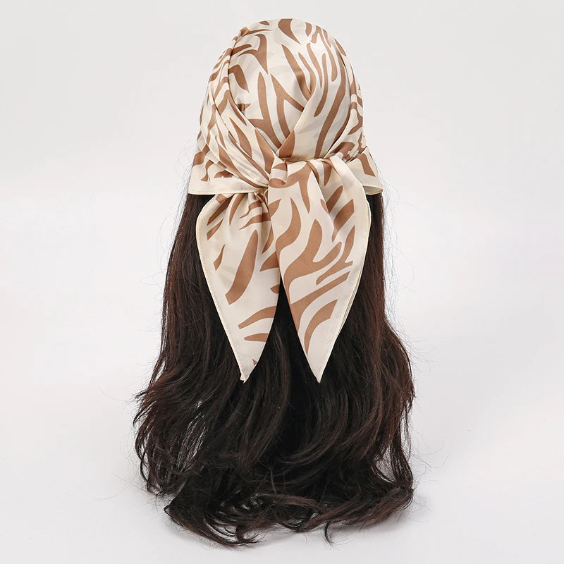 Printed Square Neck Scarf with Decorative Border Designs