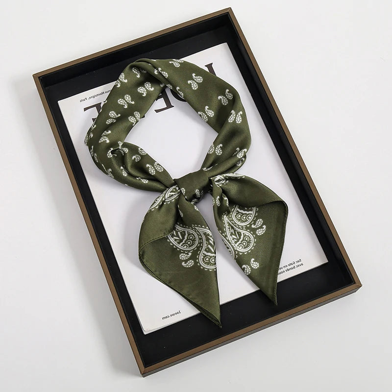 Printed Square Scarf for Hair Wrap and Neck Styling