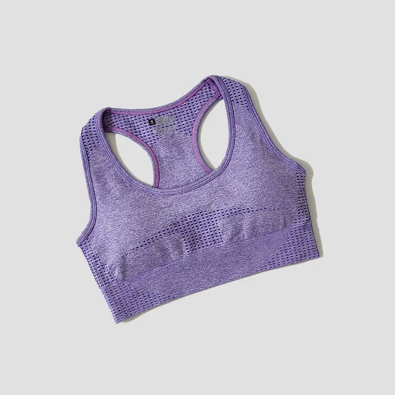 Women’s High Impact Seamless Sports Bra – Padded Push Up Crop Top for Running, Gym & Yoga