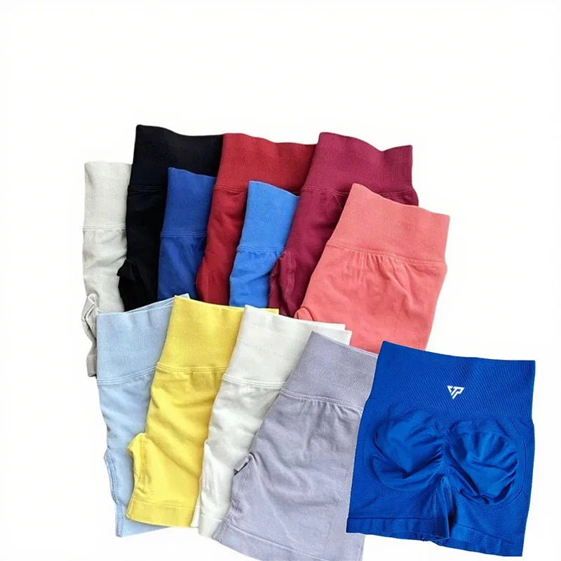 Women's Scrunch Back High Waist Fitted Shorts for Gym Workouts