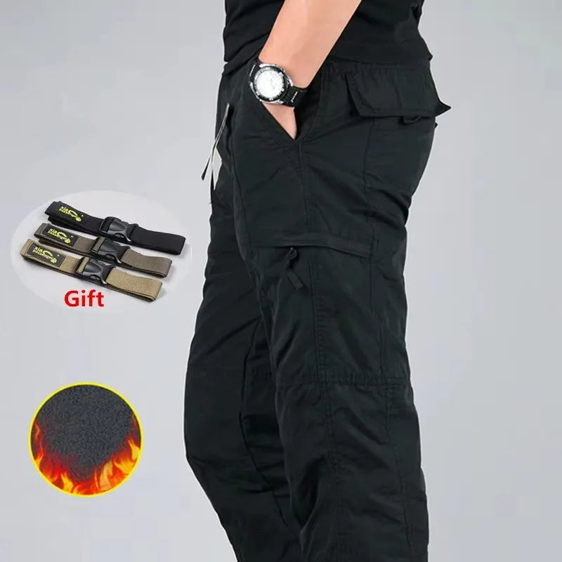 Men's Multi Pocket Zip Fly Casual Cargo Pants