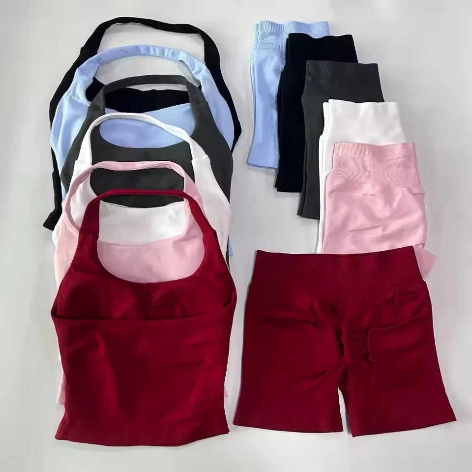 Women's Tank And Shorts Yoga Set For Workout Outfits