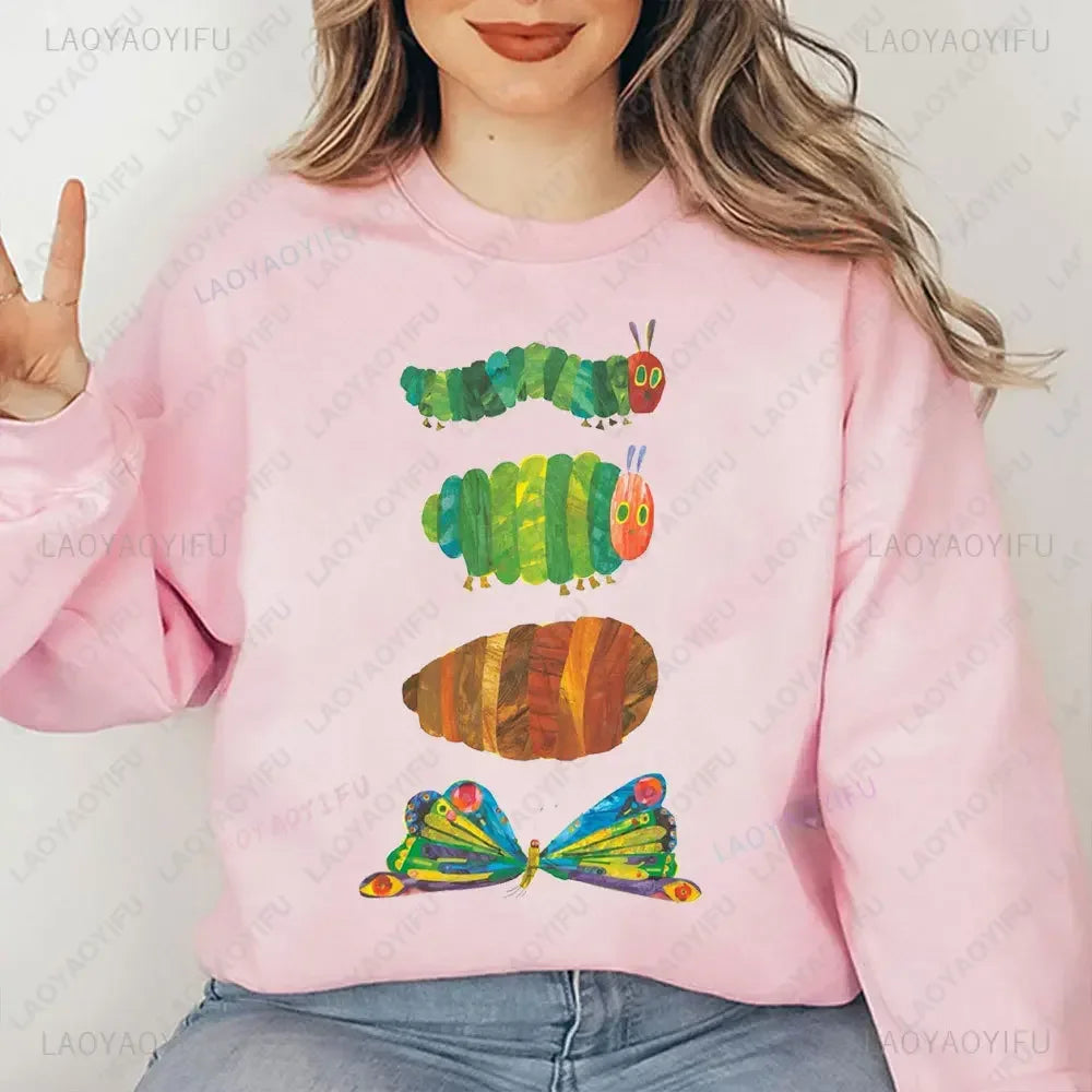 Caterpillar Graphic Long Sleeve Pullover Casual Sweatshirt for Layering