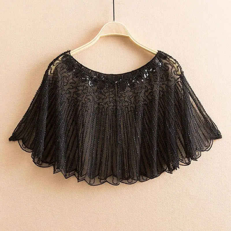 Beaded Scalloped Capelet for Layering over Dresses and Tops