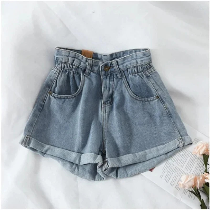 Women's Rolled Hem Denim Casual Denim Shorts For Everyday Outfits
