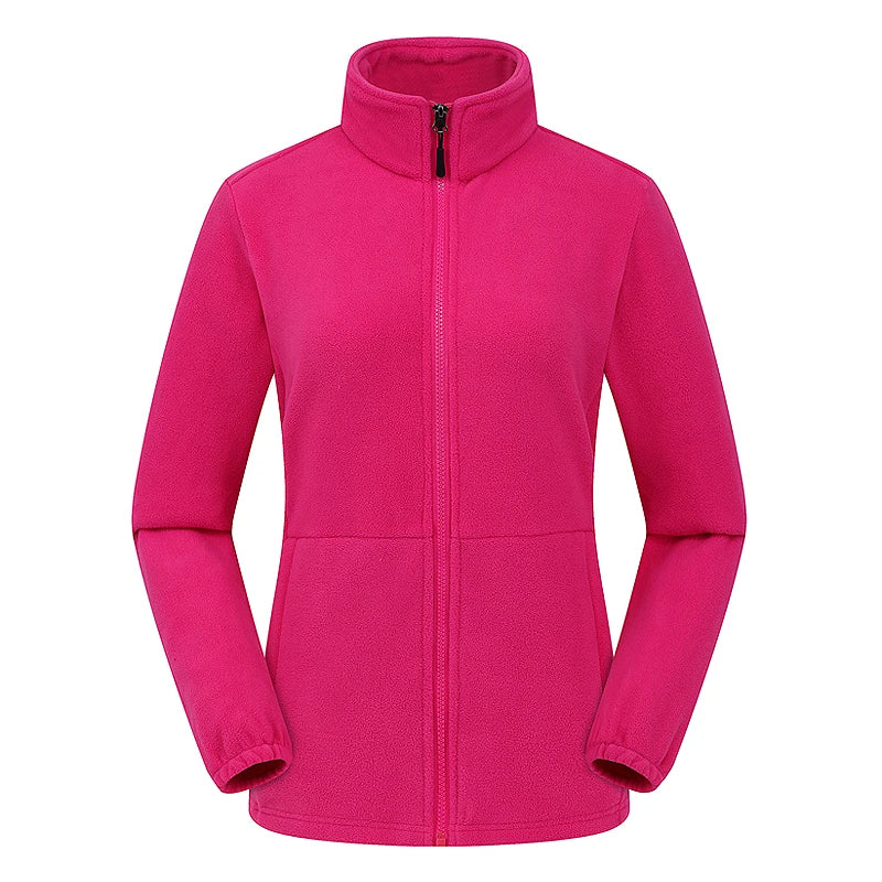 Long Sleeve Full Zip Fleece Outdoor Jacket with Pockets