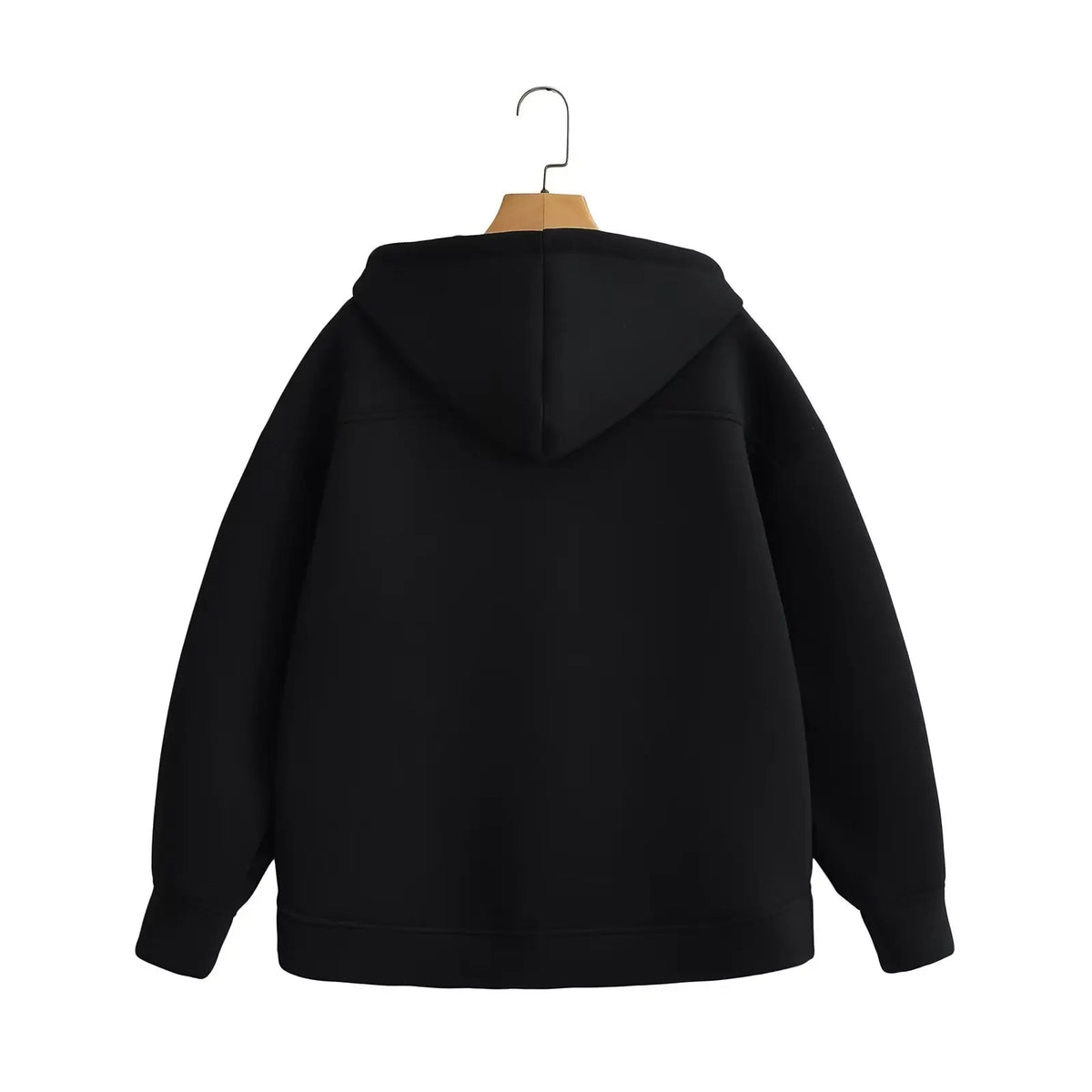 Long Sleeve Full Zip Casual Hooded Sweatshirt for Layering