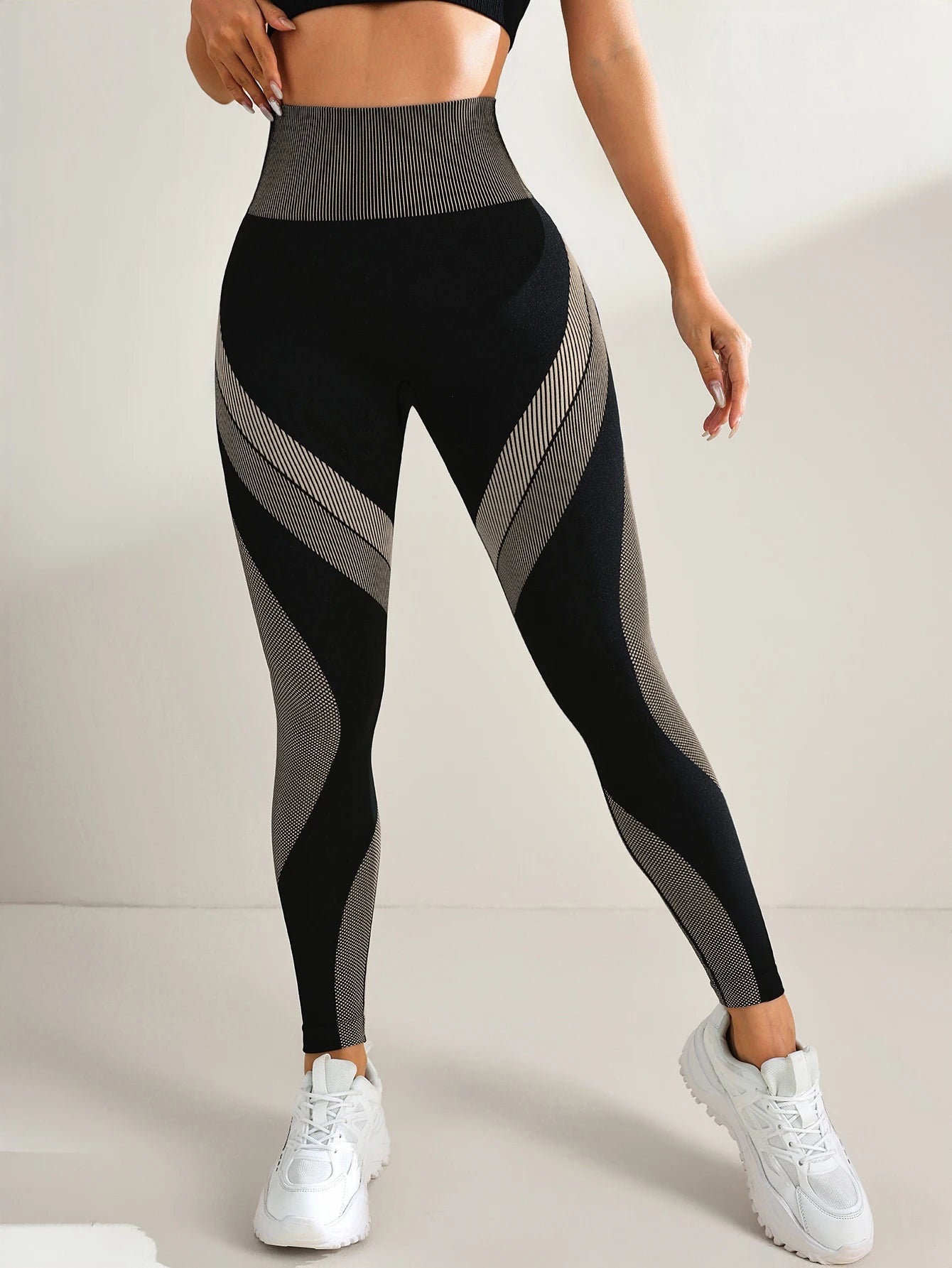 Women's Panelled Full Length Leggings For Workout Outfits