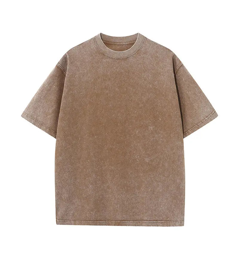 Solid Crew Neck Short Sleeve Loose Casual T Shirt