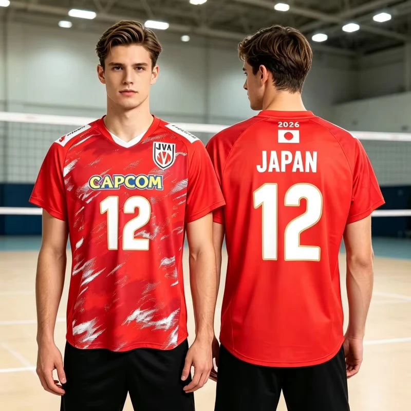 Japan Number Twelve Volleyball Short Sleeve Jersey For Sports Outfits