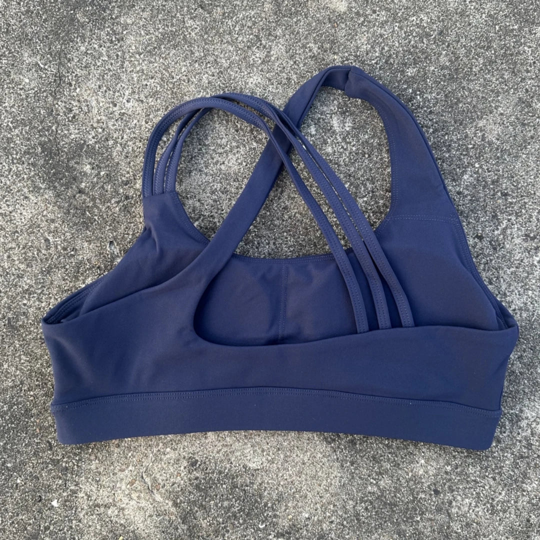 Women's Scoop Neck Multi Strap Cross Back Sports Bra
