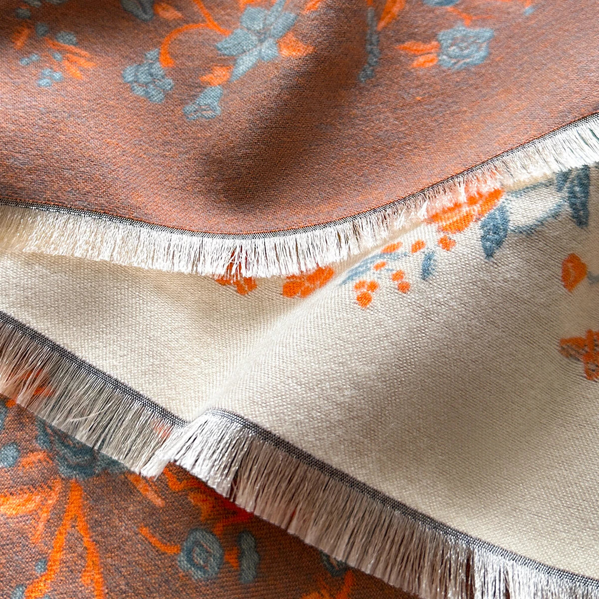Floral Pattern Fringed Wrap Scarf for Layering over Outfits