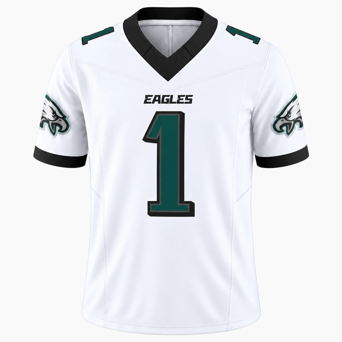 Eagle Graphic Number One Short Sleeve V Neck Sports Jersey