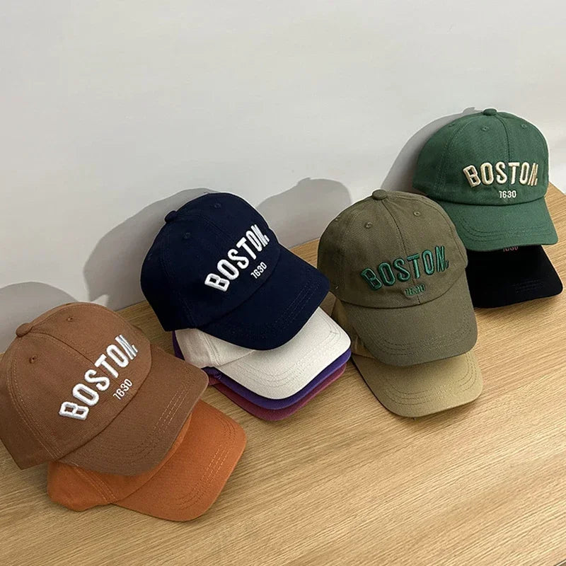 Children's Letter Embroidered Baseball Cap with Adjustable Back