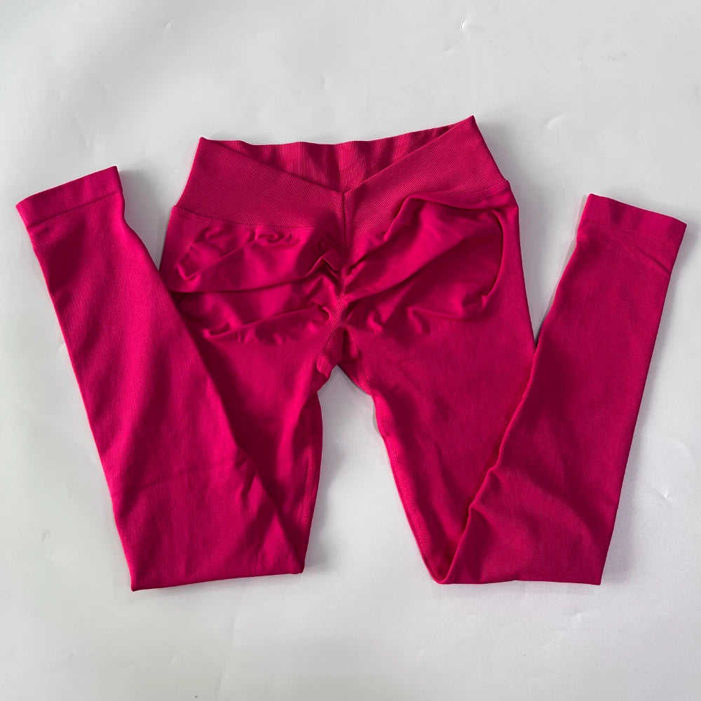 Women's Scrunch V Back Full Length Leggings For Workout Outfits