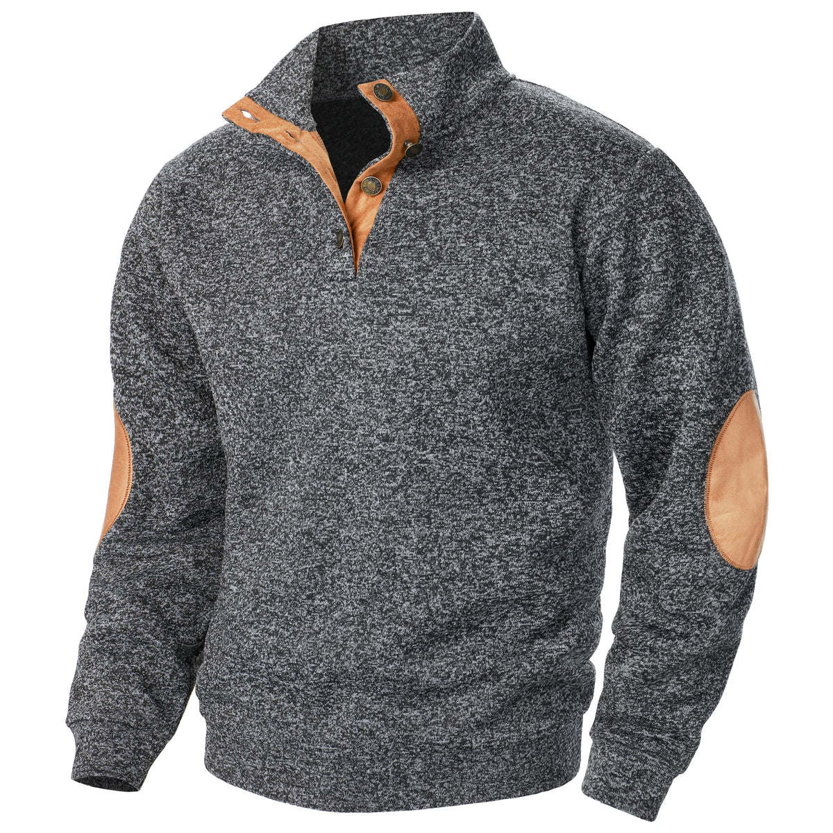 Men's Elbow Patch Quarter Zip Knit Sweater