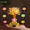 1pc Colorful LED Lotus Buddhist Lamp Built 36 Buddhist Songs Buddhist Hall Lotus Light Ornament Buddhist Decoration Supplies