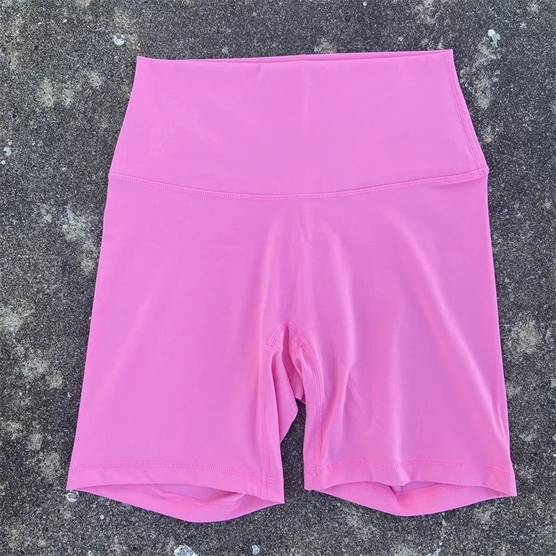 Women's High Waist Nylon Blend Biker Shorts for Yoga and Training