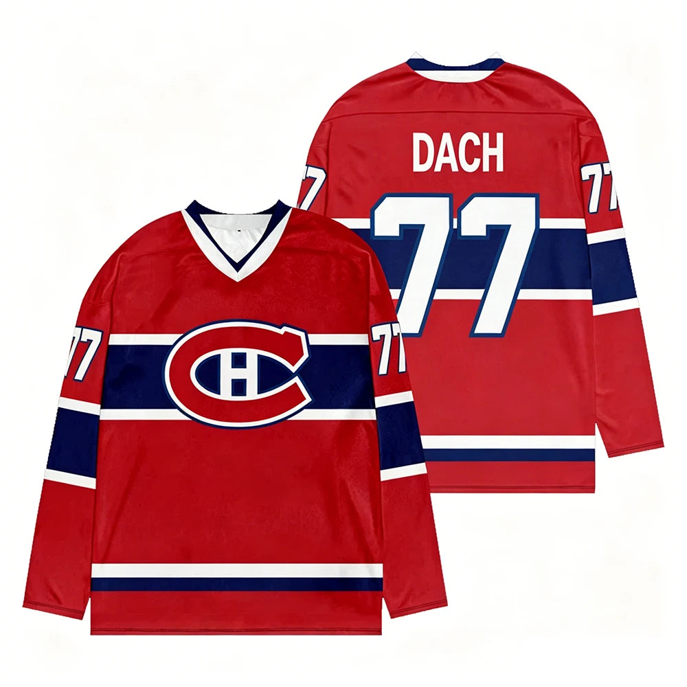 Montreal Player Number Graphic Long Sleeve Jersey For Sports Outfits