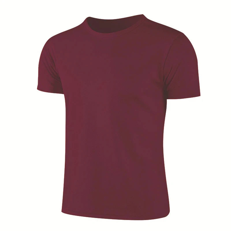 Crew Neck Short Sleeve Fitted Running Sports T Shirt