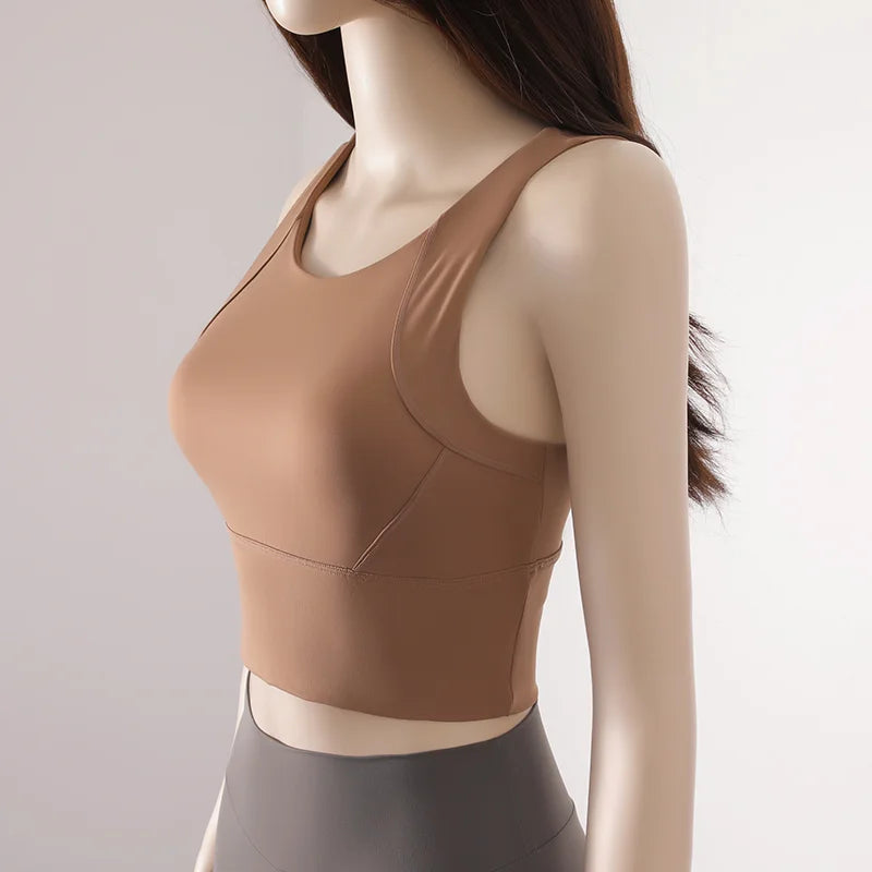 Women's High Neck Racerback Sports Bra