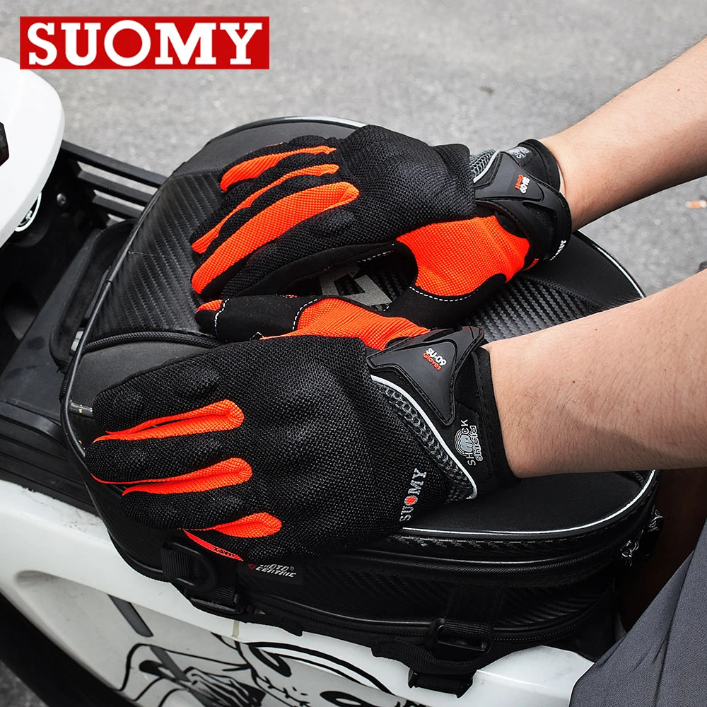 Full Finger Motorcycle Gloves with Shaped Knuckle Panels