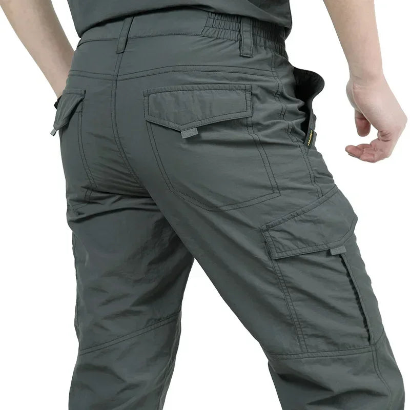 Men's Thin Quick Dry Cargo Pants with Utility Pockets