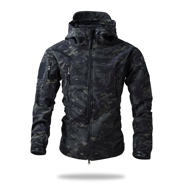 Hooded Long Sleeve Full Zip Outdoor Hiking Jacket with Pockets