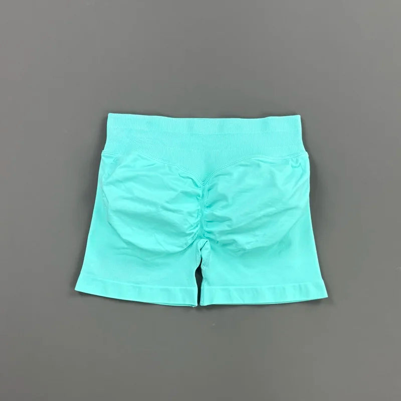 Women's High Waist Nylon Blend Scrunch Shorts for Gym Training