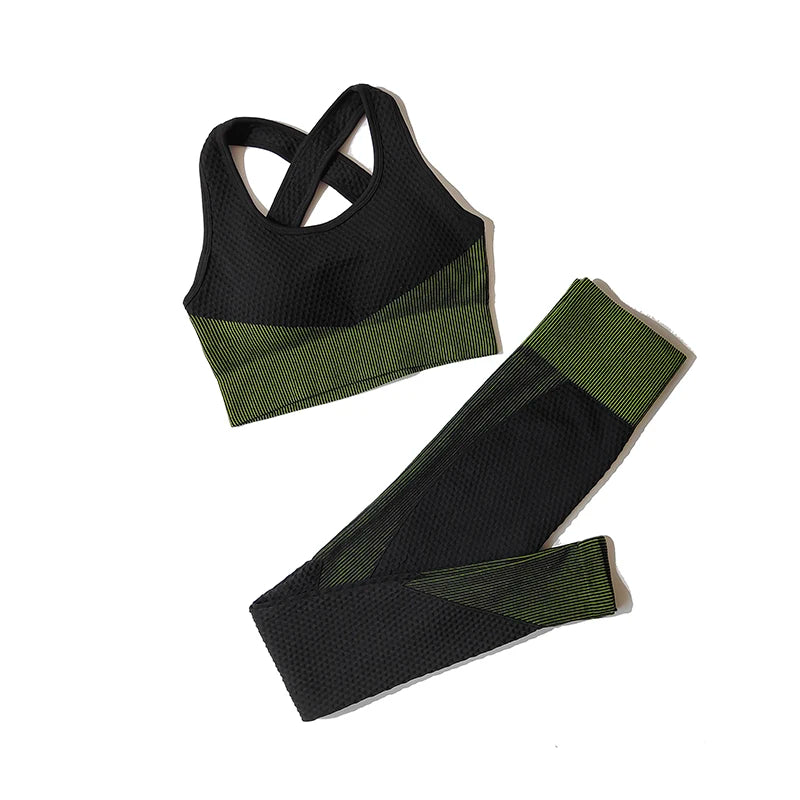 Women's Zip Jacket Bra And Leggings Yoga Set