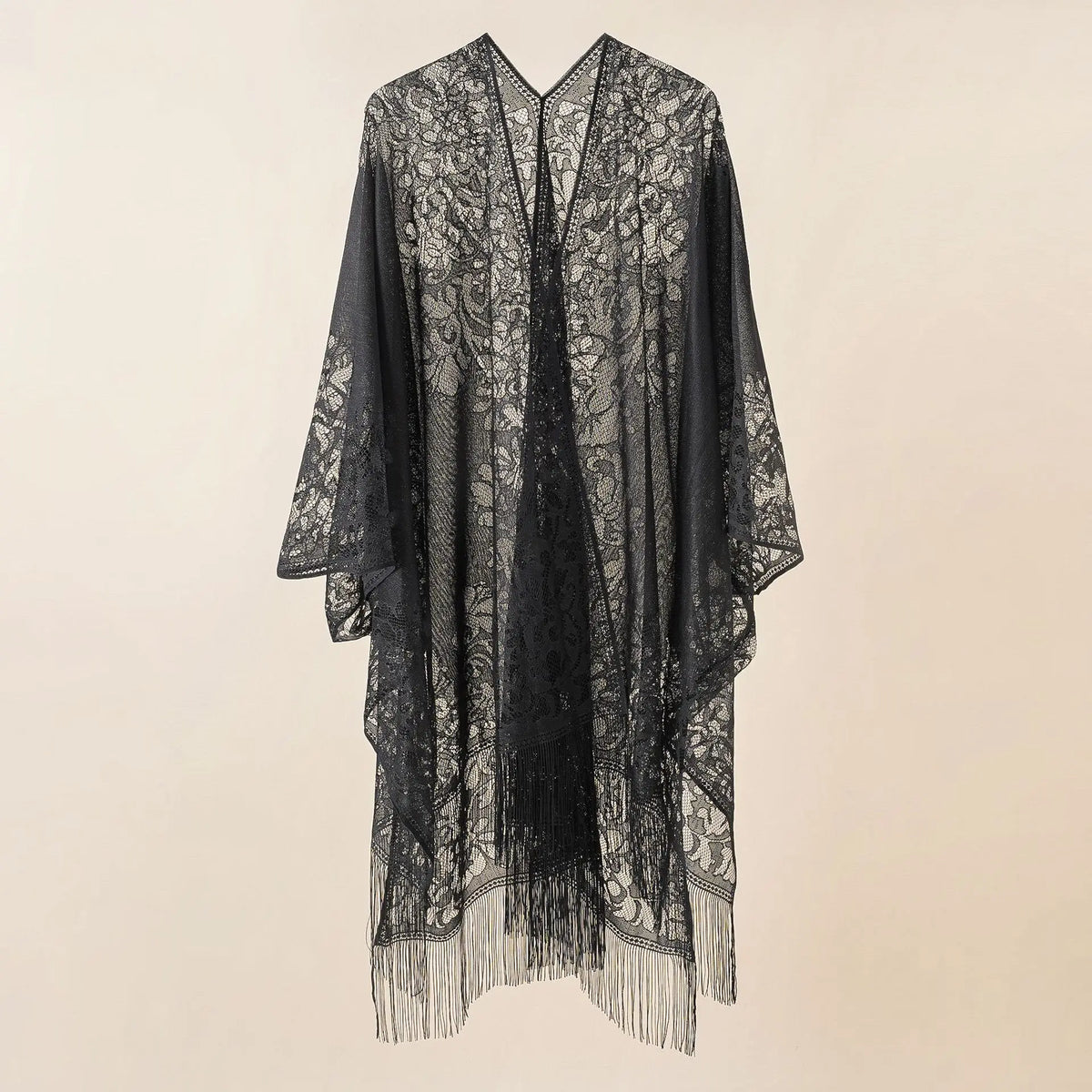 Long Lace Open Front Cardigan for Layering over Outfits
