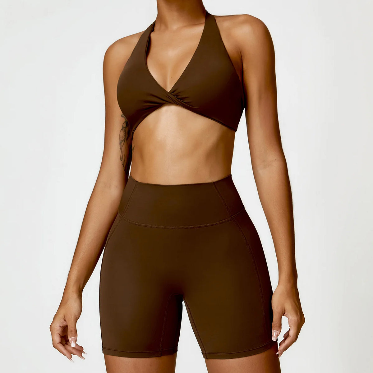 Women's Halter Bra And Variable Bottoms Yoga Set