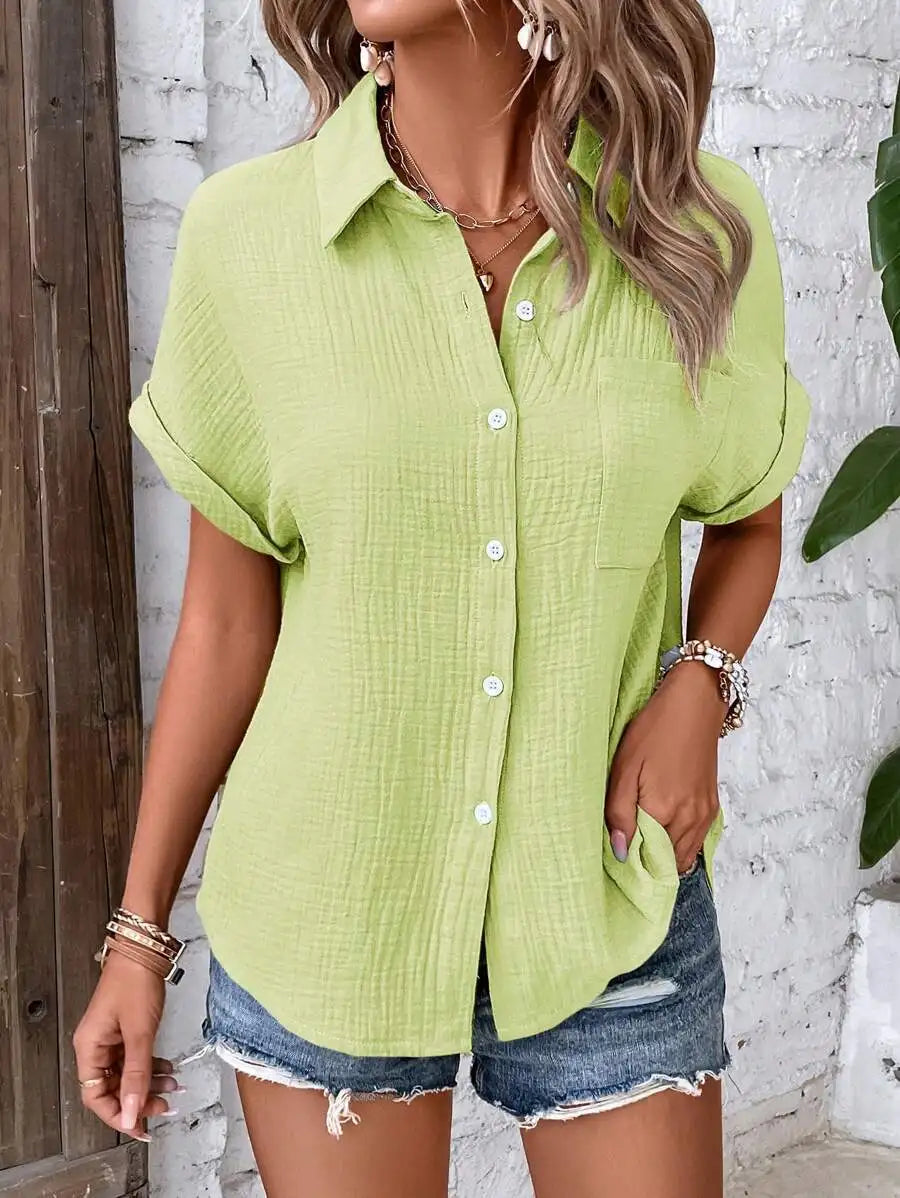 Women's Collared Short Sleeve Shirt