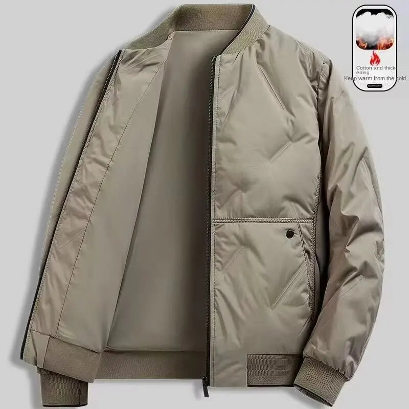 Men's Baseball-Collar Zip-Front Jacket